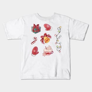 Christmas goodies sticker pack Kids T-Shirt